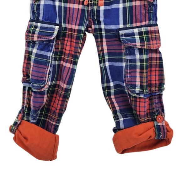 Mini Boden Child 6Y Pants The Plaid Cotton Cargo Convertible Pant Multicolor - Picture 4 of 10